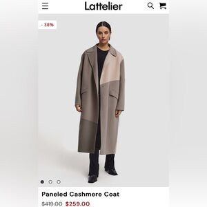 Lattelier Women's Paneled Cashmere Coat - Gray and Tan